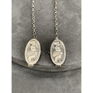 Antique Sterling Silver Bib Clip Child & Lamb Embossed 925 Silver Webster Co